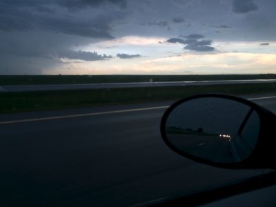 Western edge of the thunderstorm near Moose Jaw