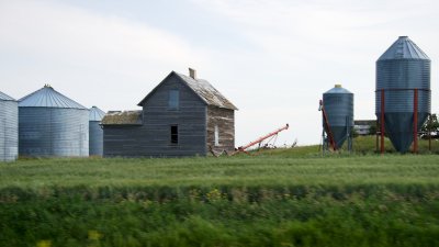 Abandoned farm building near Eston, SK