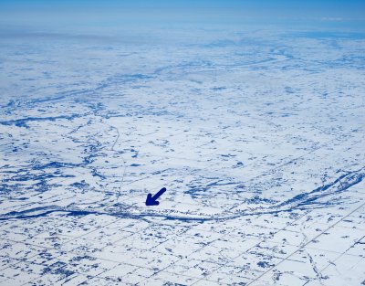 Birtle and the Birdtail River from the air