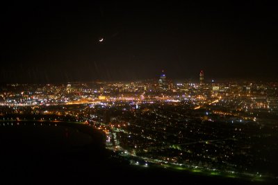 Landing in Boston at night