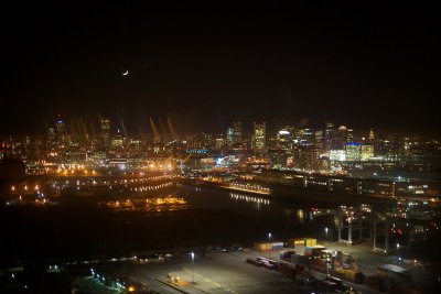 Landing in Boston at night