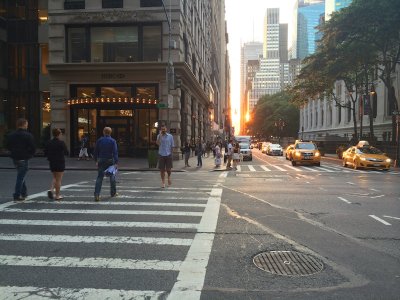 Midsummer sunset on Manhattan, June 22, 8 pm