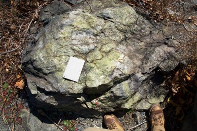 geology on Skyline Drive - check out the green & purple colors