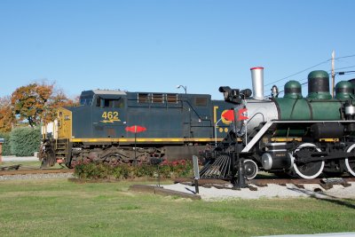 Locomotives old and new in Cowan, TN