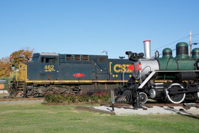 Locomotives old and new in Cowan, TN