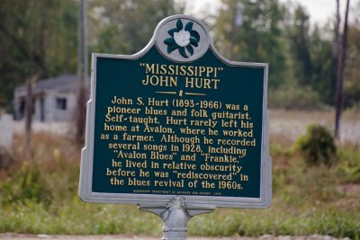 Mississippi John Hurt sign by the highway