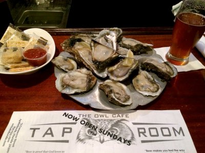 Apalach oysters at The Owl in Apalach