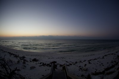 predawn view of the gulf