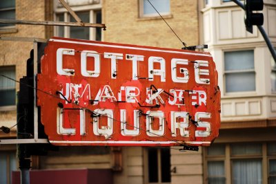 Cottage Liquors sign