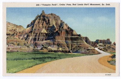 206-Vampire Peak, Cedar Pass, Bad Lands Nat'l Monument, So. Dak.