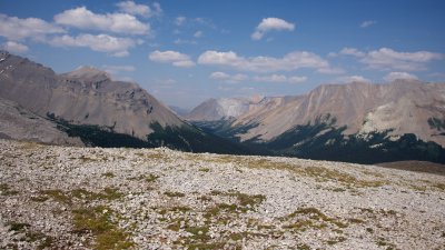 view from Parker Ridge summit, north to Nigel Pass