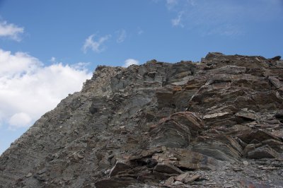 Looking up from the cliff's edge