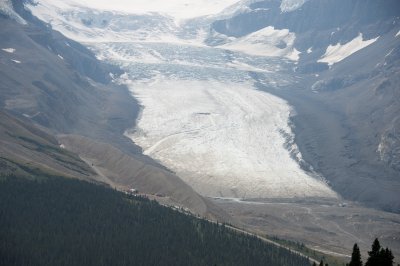 Ice Explorer buses on the glacier