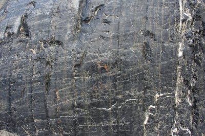 Glacial scratches on bedrock