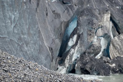 Not a moraine, but glacier covered with rubble