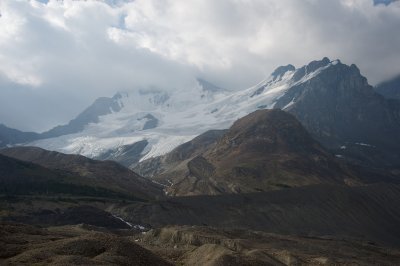 Leaving the Athabasca Glacier area