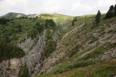 ravine alongside the trail