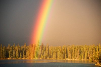 rainbow at Jasper Park Lodge