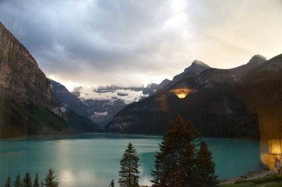 August 8:  Lake Louise at evening from the hotel
