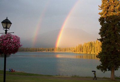rainbow at Jasper Park Lodge