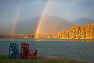 rainbow at Jasper Park Lodge