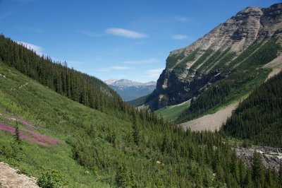 looking back down-valley towards the hotel