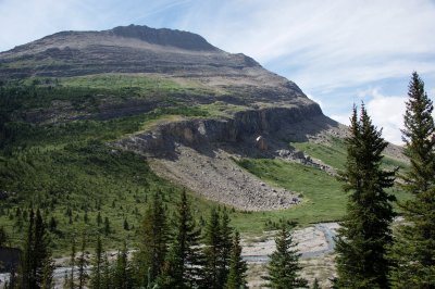 the valley side to the west is eroding fast