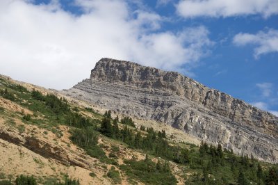 sedimentary layers above the east side of the valley