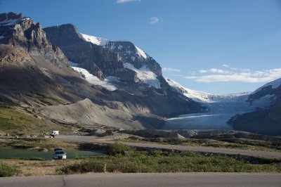 Passing the Athabasca Glacier for the last time