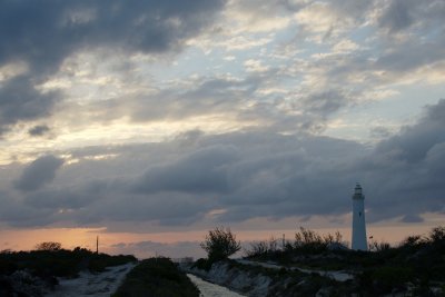 sunset along the lighthouse canal