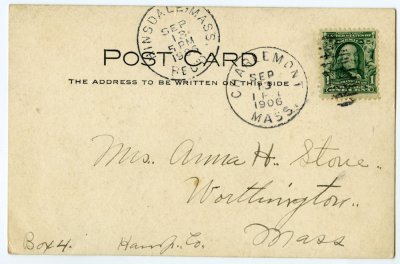 The Village Coach - 1877 to 1905 - Charlemont Mass reverse