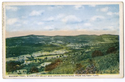 Mohawk Trail, Stamford Valley and Green Mountains from Halfway Turn