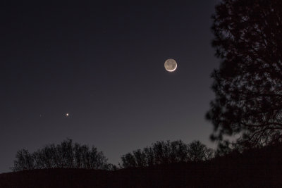 2 Day Old Moon and Evening Partner, Venus
