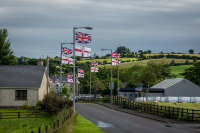 A village decorated for Marching Day