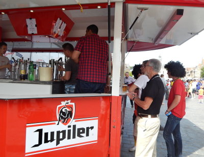 Refreshments during the match.