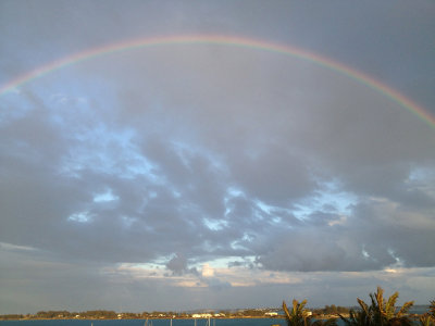 rainbow across Mangrove Bay