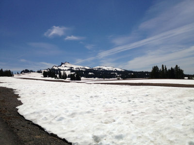 intense snow fields, approaching Crater Lake