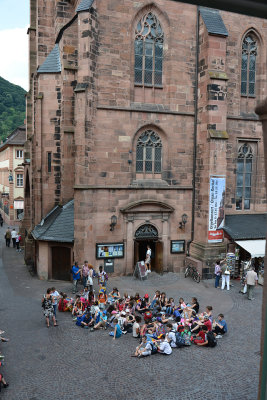 Heiliggeistkirche & Tourists, Heidelberg
