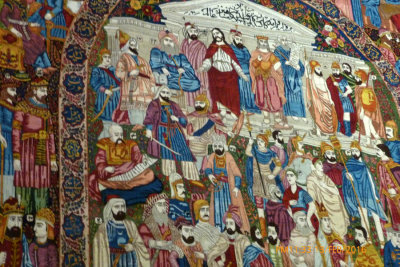 Jesus in a 1917 Kerman at the Carpet Museum