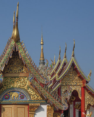 Wat Ban Ping Phra Ubosot and Phra Wihan Gable Peak and Chofah (DTHCM0329)