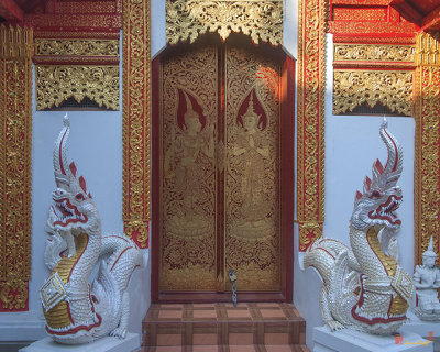 Wat Muen Ngen Kong Phra Ubosot Doors and Makara and Naga Guardians (DTHCM0603)