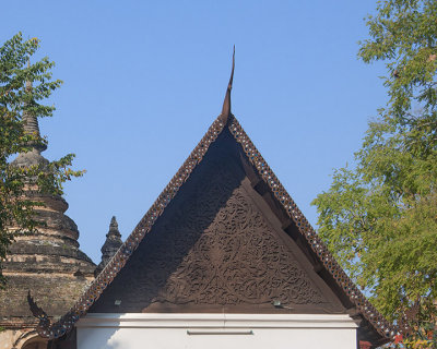 Wat Jed Yod Phra Ubosot Teakwood Gable  (DTHCM0968)