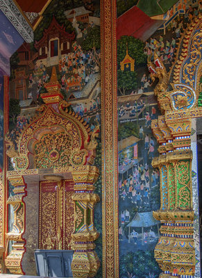 Wat Rong Sao Wihan Luang Door and Entrance Painting (DTHLU0152)