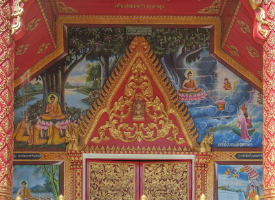 Wat Mahawan Phra Ubosot Entrance Painting and Door Lintel (DTHLU0291)