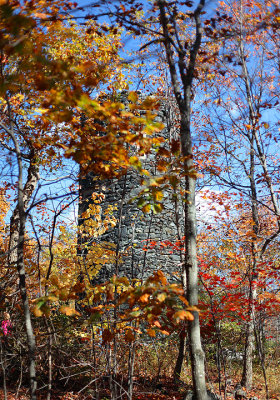 Antique stone tower in Mount Tom State Park, CT