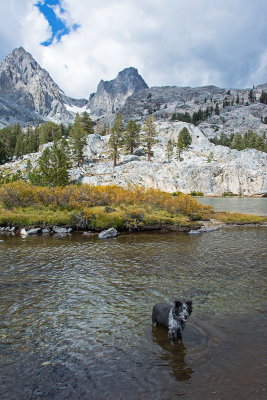Cooling off on a day hike.