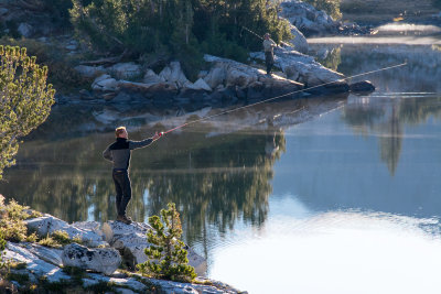Others testing their fishing skills on the lake.