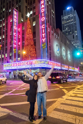Nina and I in front of Radio City Music Hall.  Too cold to kick...