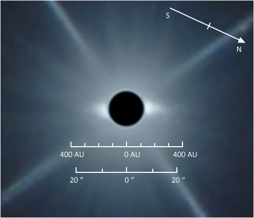 Annotated crop of the Beta Pictoris debris disc