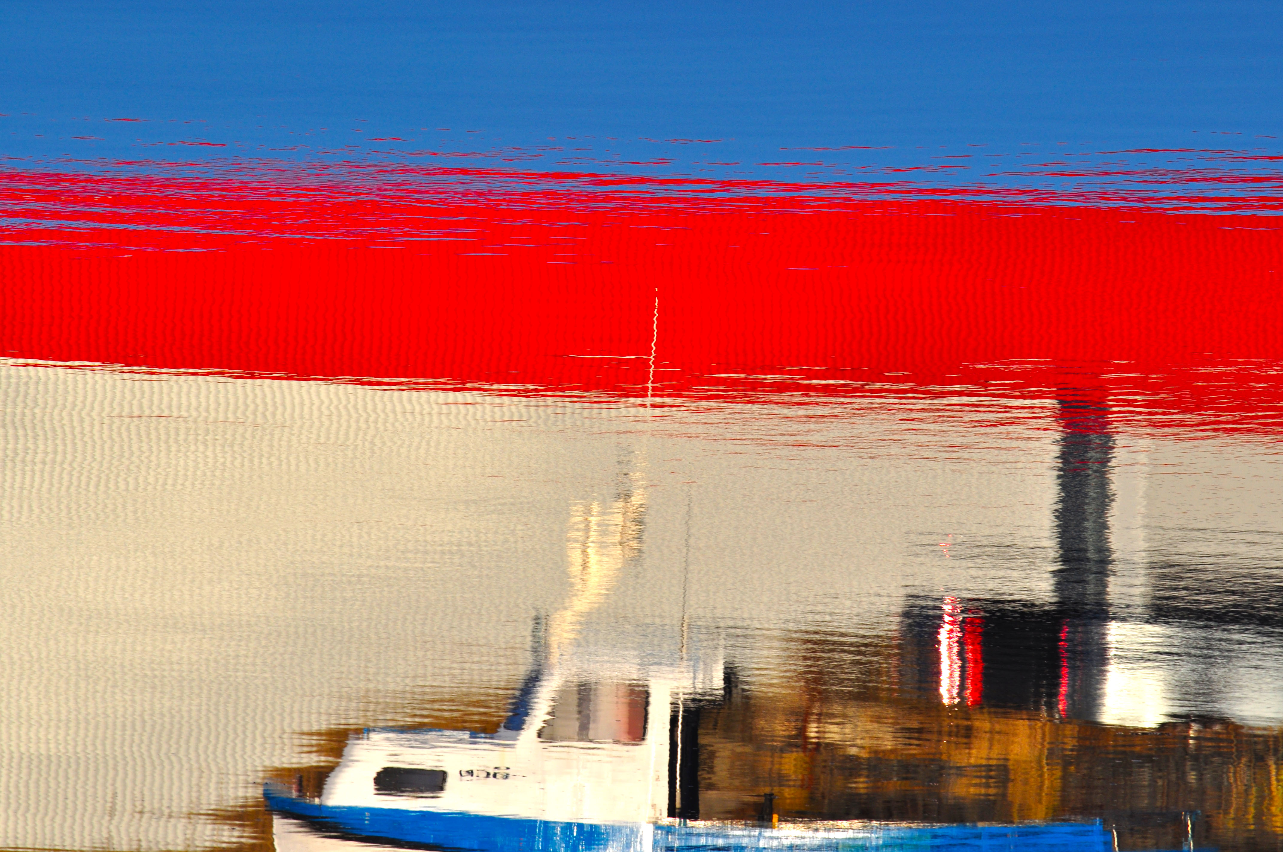 Boat in Blue and Red II